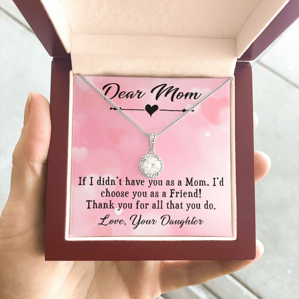 DEAR MOM, ETERNAL HOPE NECKLACE FOR MOM, NECKLACE WITH MESSAGE CARD, BIRTHDAY, MOTHER'S DAY GIFT FOR HER