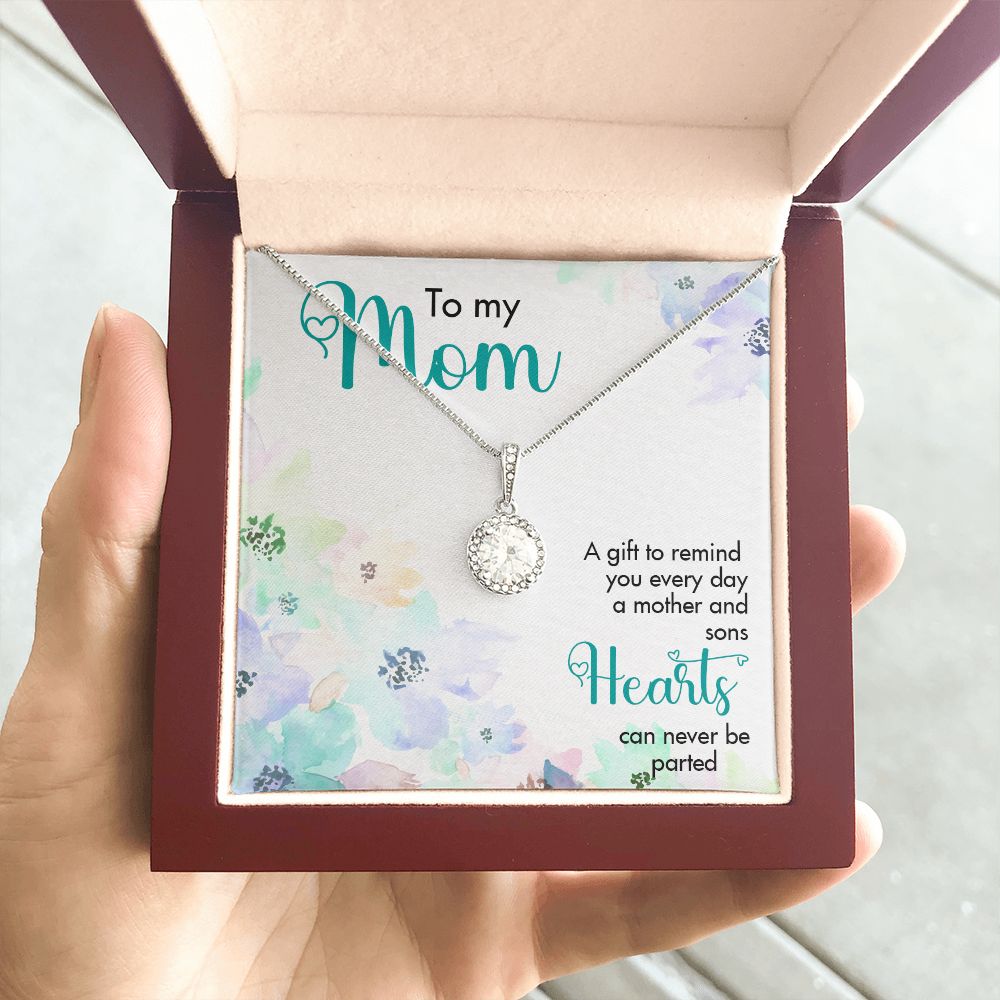 MOTHER AND SONS, ETERNAL HOPE NECKLACE FOR MOM, NECKLACE WITH MESSAGE CARD, BIRTHDAY, MOTHER'S DAY GIFT FOR HER