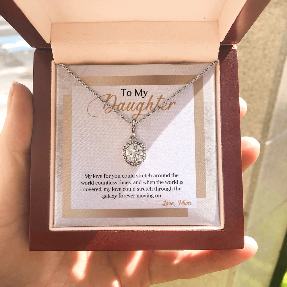 TO MY DAUGHTER, ETERNAL HOPE NECKLACE WITH MESSAGE CARD, BIRTHDAY AND DAUGHTERS DAY GIFT FOR HER