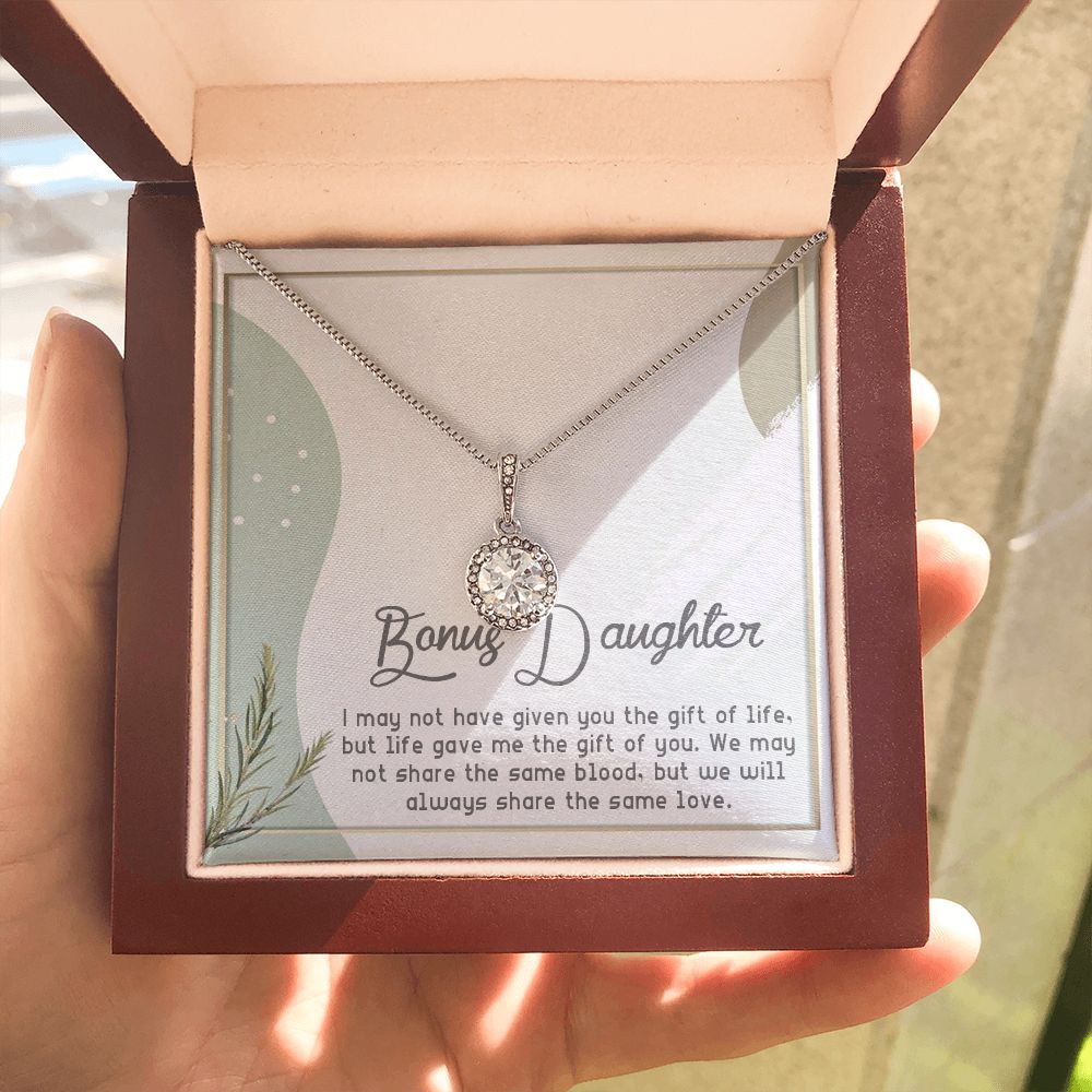 BONUS DAUGHTER, ETERNAL HOPE NECKLACE WITH MESSAGE CARD, BIRTHDAY AND DAUGHTERS DAY GIFT FOR HER