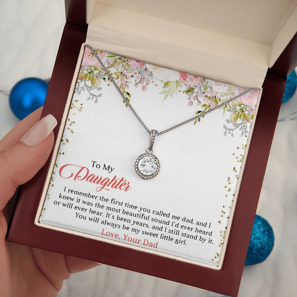 TO MY DAUGHTER, ETERNAL HOPE NECKLACE WITH MESSAGE CARD, FROM DAD, BIRTHDAY AND DAUGHTERS DAY GIFT FOR HER