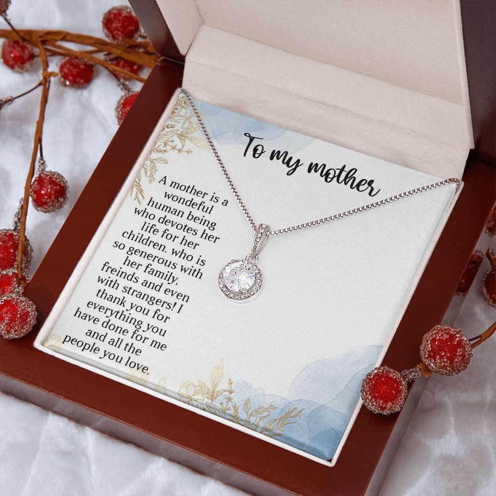 TO MY MOTHER, ETERNAL HOPE NECKLACE FOR MOM, NECKLACE WITH MESSAGE CARD, BIRTHDAY, MOTHER'S DAY GIFT FOR HER