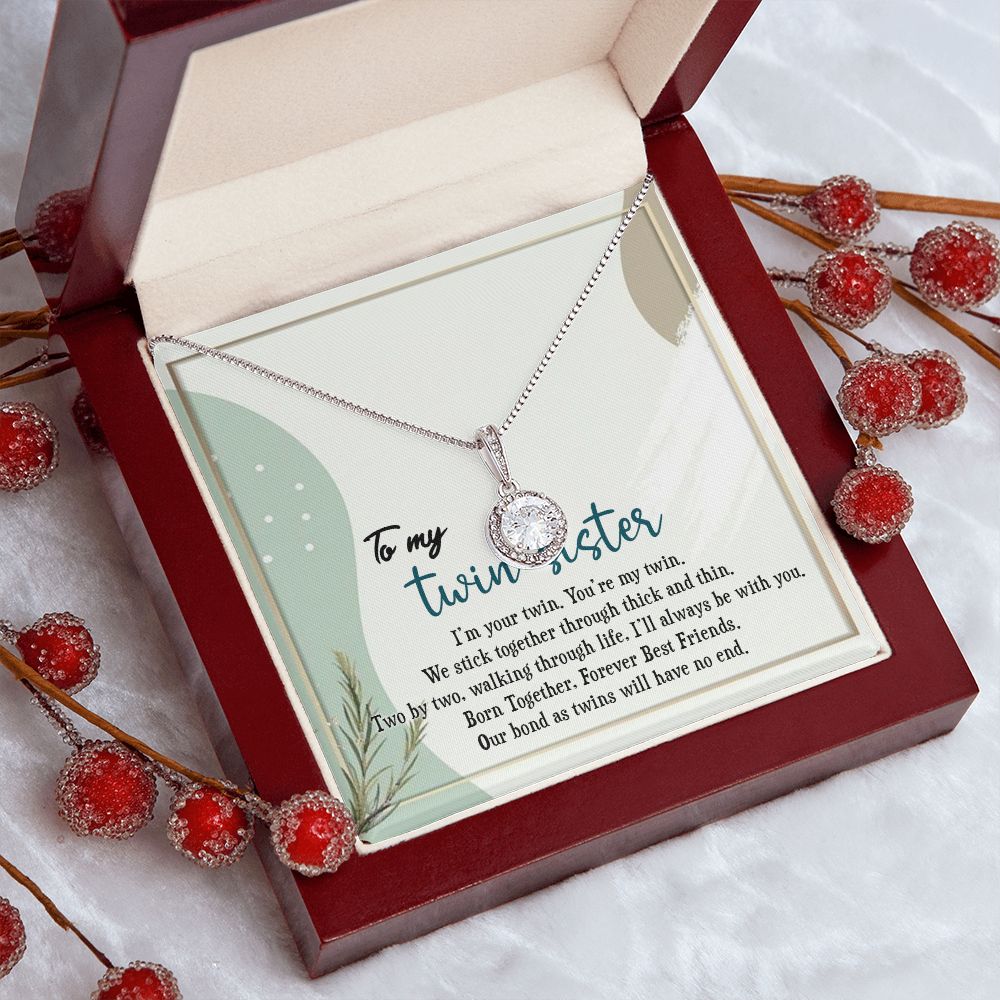 TO MY TWIN SISTER, ETERNAL HOPE NECKLACE FOR SISTER, FOREVER BEST FRIEND, BFF, BIRTHDAY/ FRIENDSHIP DAY GIFT FOR HER