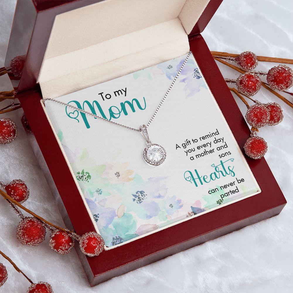 MOTHER AND SONS, ETERNAL HOPE NECKLACE FOR MOM, NECKLACE WITH MESSAGE CARD, BIRTHDAY, MOTHER'S DAY GIFT FOR HER