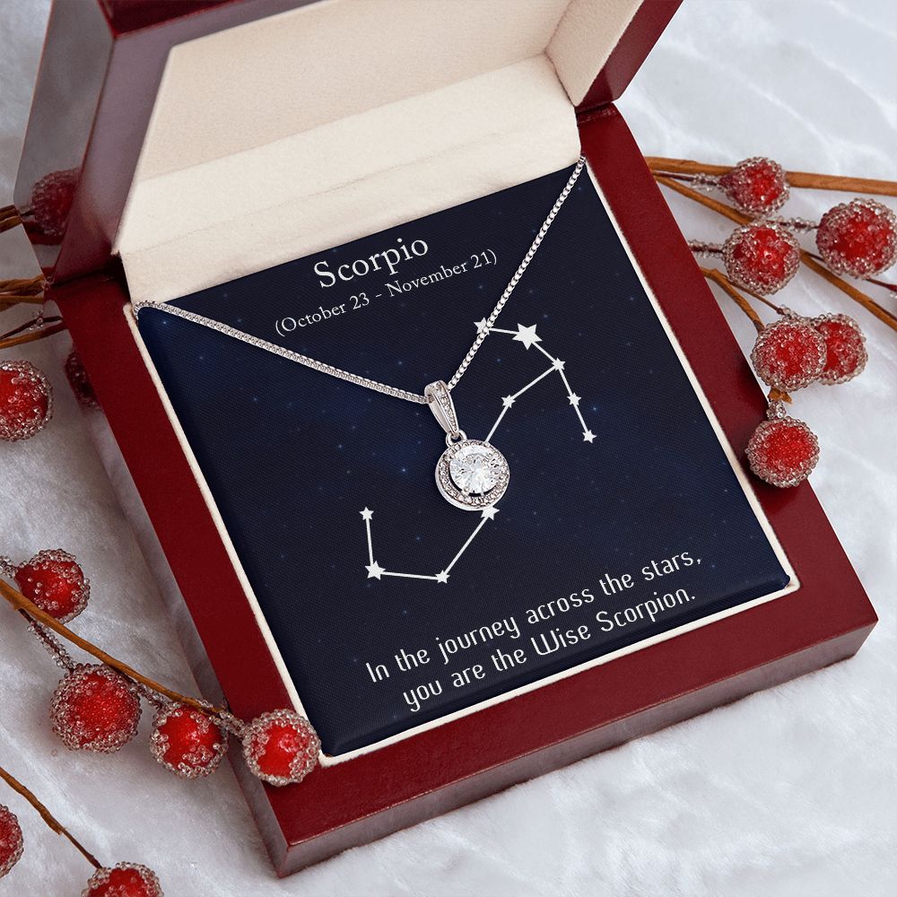 YOU ARE THE WISE SCORPION, SCORPIO MESSAGE CARD WITH ETERNAL HOPE NECKLACE, ZODIAC MESSAGE CARD, GIFT FOR HER