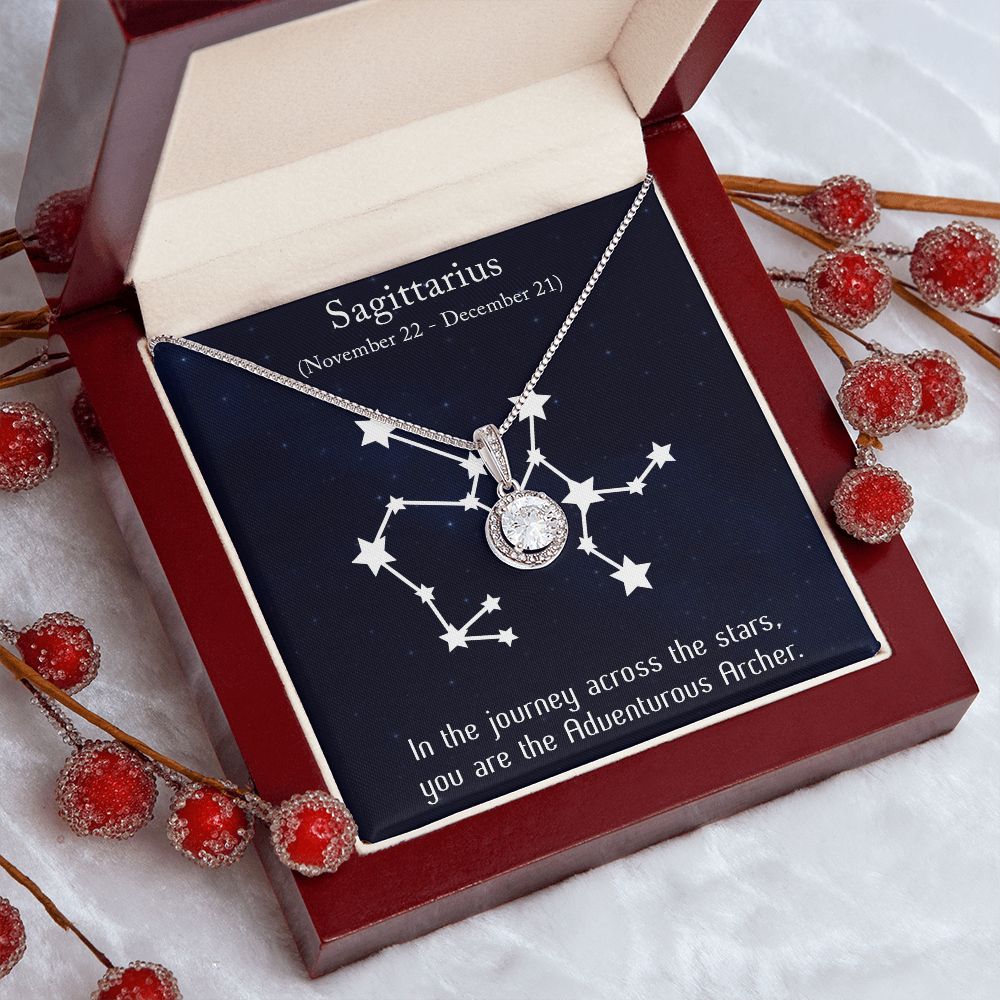 YOU ARE THE ADVENTUROUS, ARCHER MESSAGE CARD WITH ETERNAL HOPE NECKLACE, ZODIAC MESSAGE CARD, GIFT FOR HER