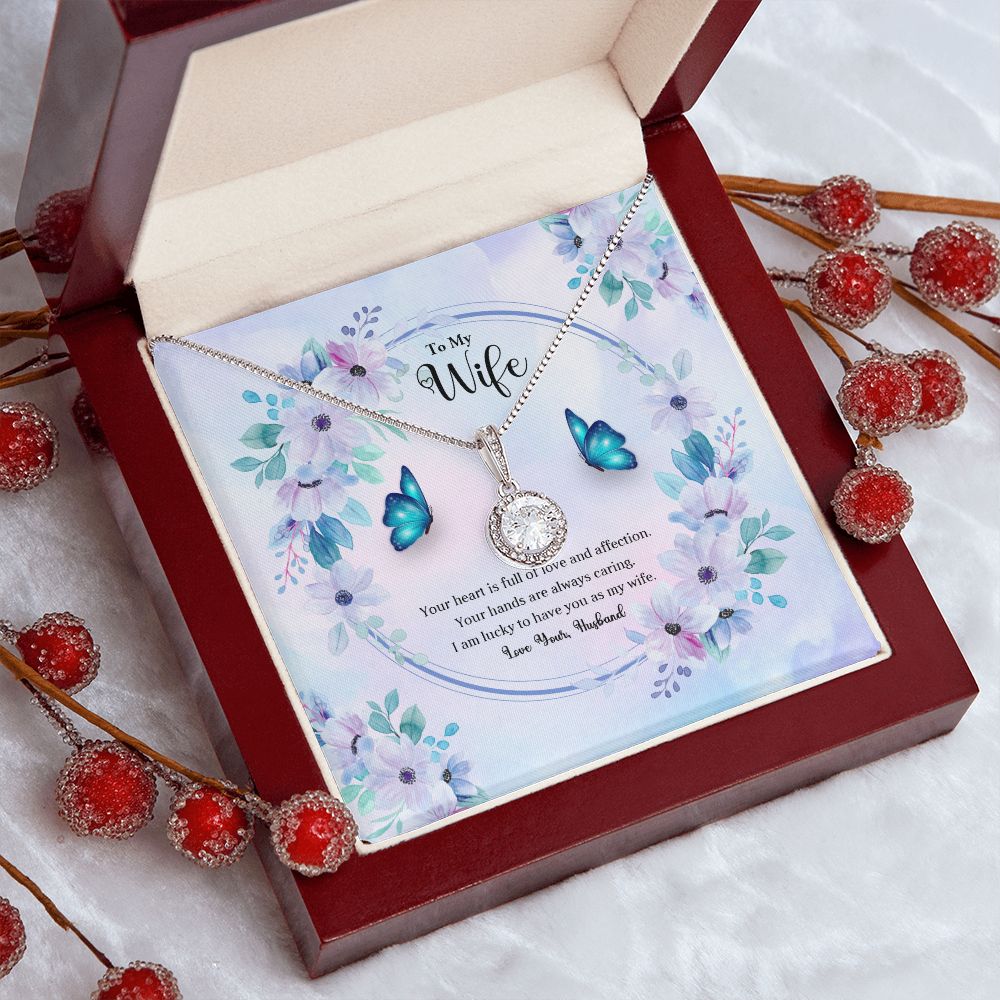 To My Wife, Eternal Hope Necklace For Wife With Message Card, Birthday, Valentine's Day Gift For Her