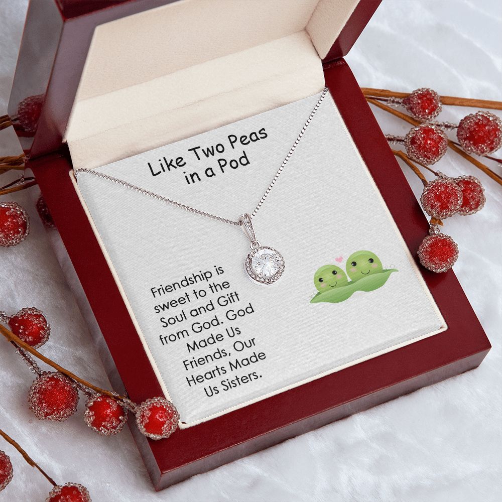 LIKE TWO PEAS IN A POD, ETERNAL HOPE NECKLACE FOR FRIEND, FOREVER BEST FRIEND, BFF, BIRTHDAY/ FRIENDSHIP DAY GIFT FOR HER