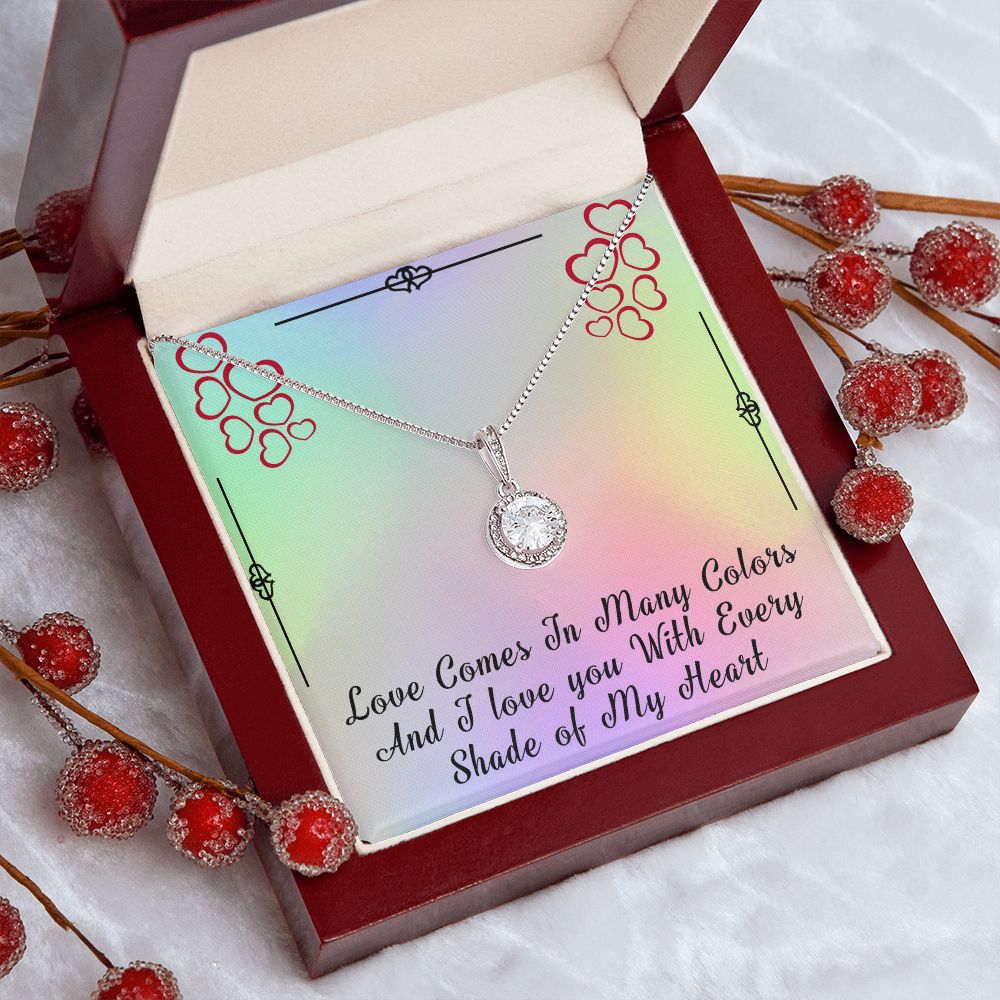 ETERNAL HOPE NECKLACE FOR SOULMATE, FOR YOUR LGBTQ PARTNER, WITH MESSAGE CARD, PRIDE NECKLACE,