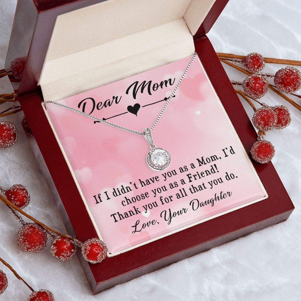 DEAR MOM, ETERNAL HOPE NECKLACE FOR MOM, NECKLACE WITH MESSAGE CARD, BIRTHDAY, MOTHER'S DAY GIFT FOR HER