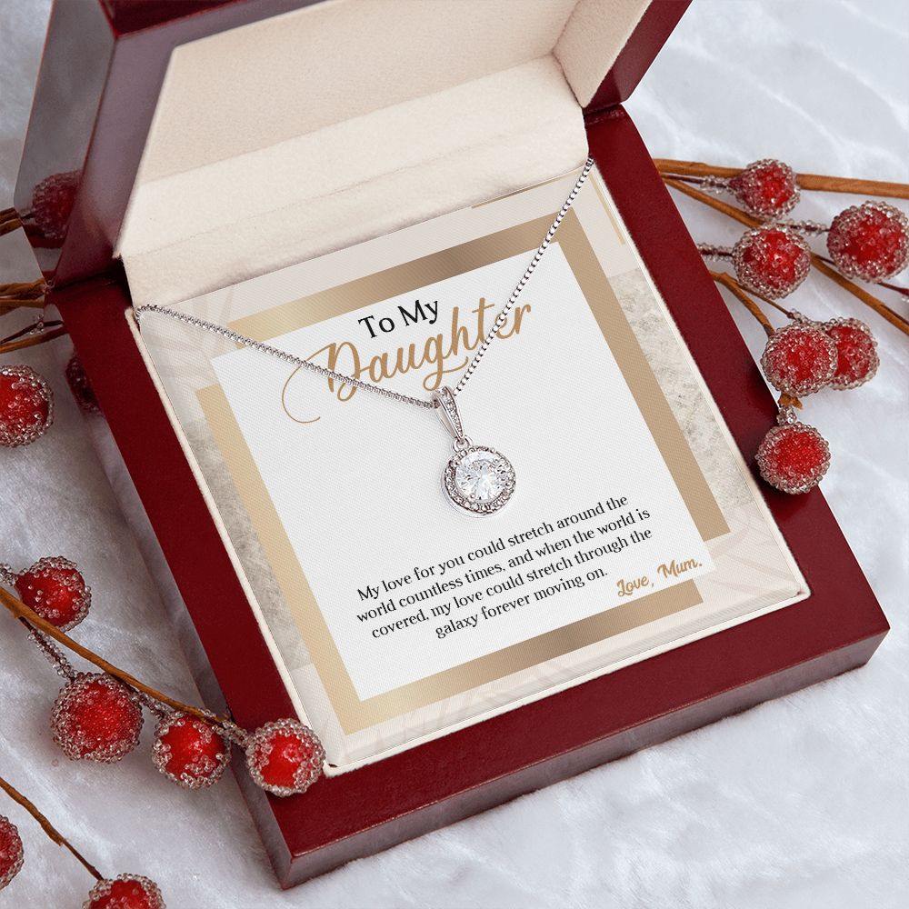 TO MY DAUGHTER, ETERNAL HOPE NECKLACE WITH MESSAGE CARD, BIRTHDAY AND DAUGHTERS DAY GIFT FOR HER