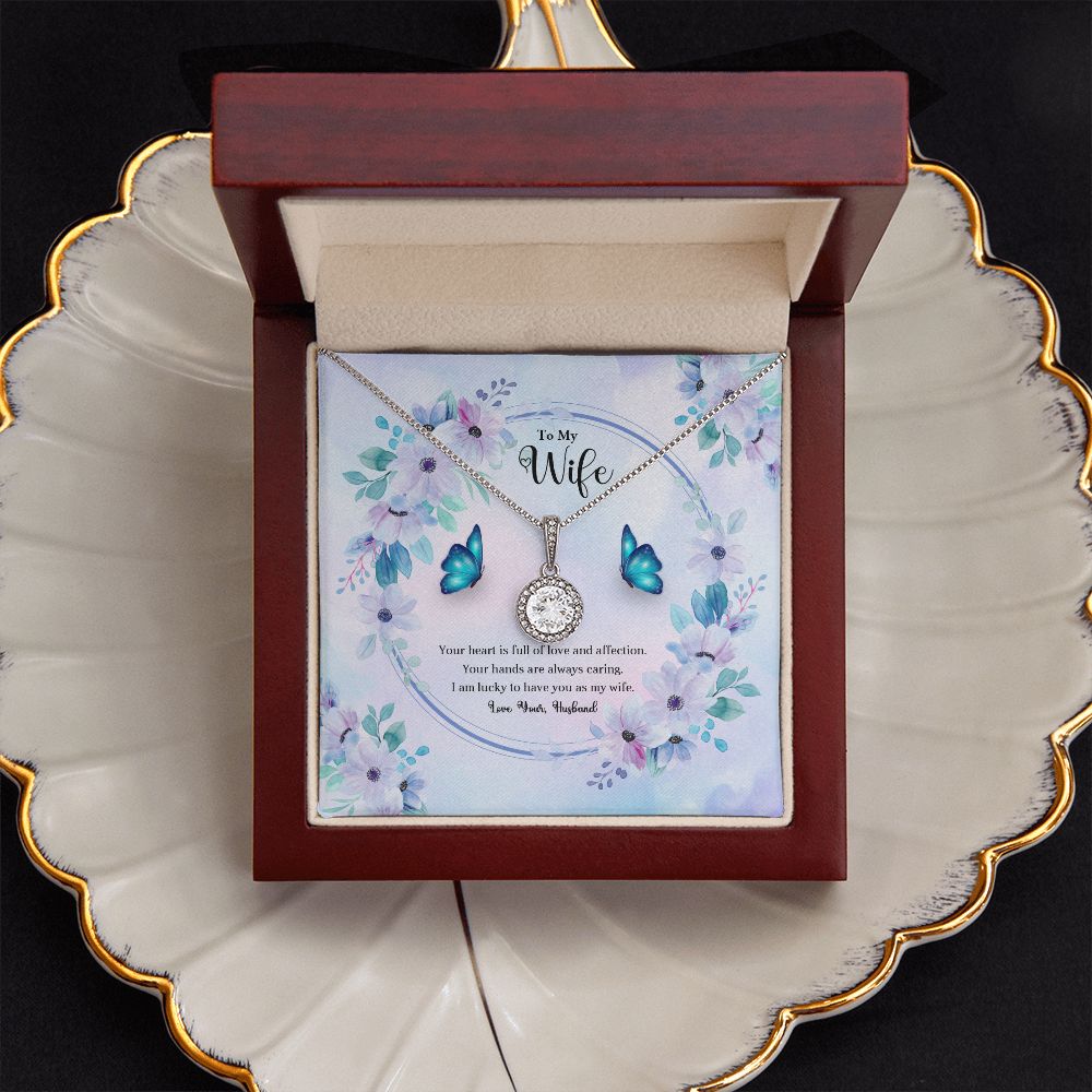 To My Wife, Eternal Hope Necklace For Wife With Message Card, Birthday, Valentine's Day Gift For Her