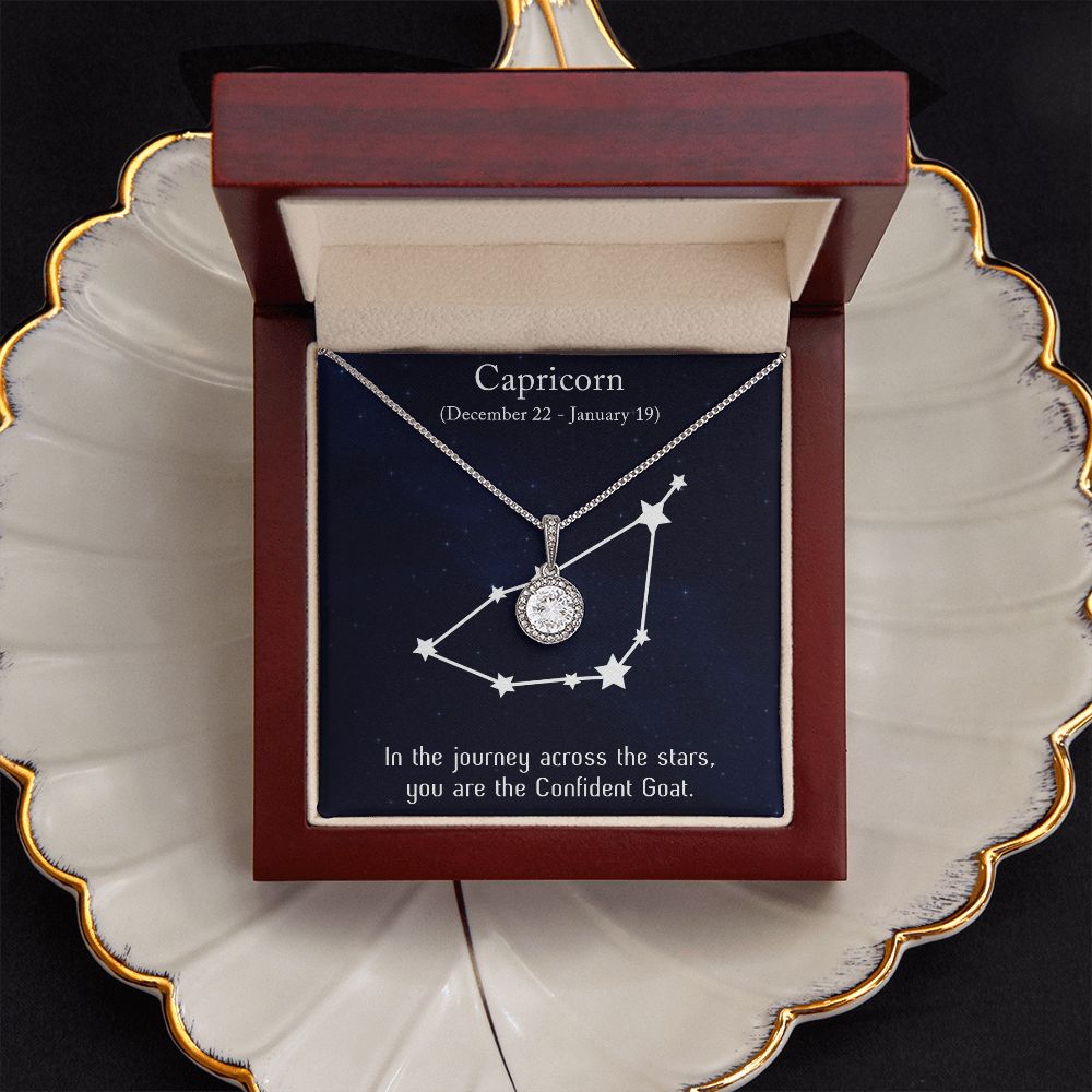 YOU ARE THE CONFIDENT GOAT, CAPRICORN MESSAGE CARD WITH ETERNAL HOPE NECKLACE, ZODIAC MESSAGE CARD, GIFT FOR HER