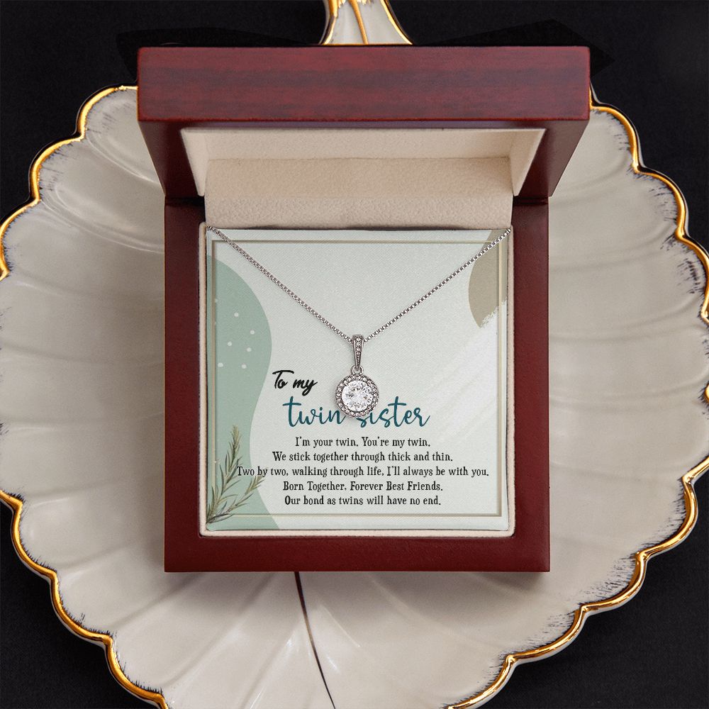 TO MY TWIN SISTER, ETERNAL HOPE NECKLACE FOR SISTER, FOREVER BEST FRIEND, BFF, BIRTHDAY/ FRIENDSHIP DAY GIFT FOR HER