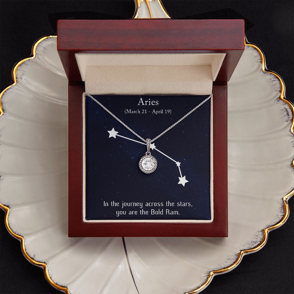 YOU ARE THE BOLD RAM, ARIES MESSAGE CARD WITH ETERNAL HOPE NECKLACE, ZODIAC MESSAGE CARD, GIFT FOR HER