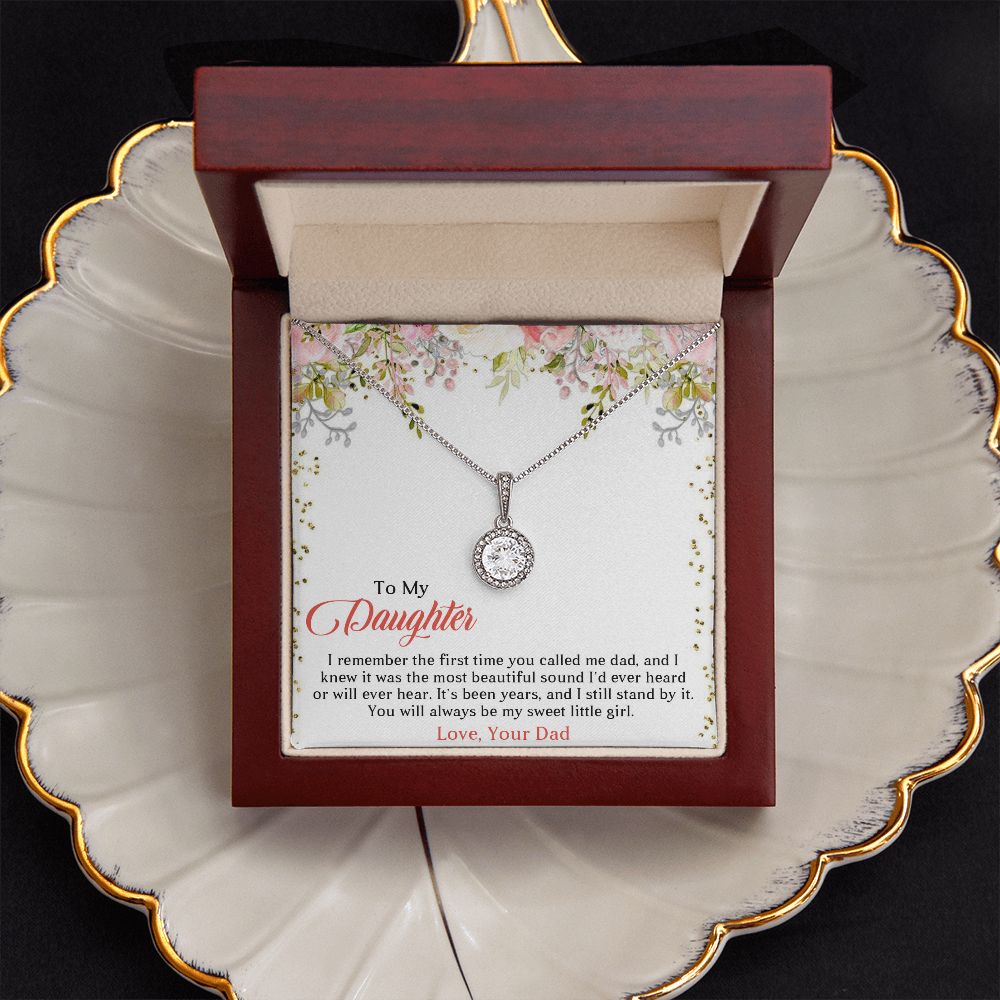 TO MY DAUGHTER, ETERNAL HOPE NECKLACE WITH MESSAGE CARD, FROM DAD, BIRTHDAY AND DAUGHTERS DAY GIFT FOR HER