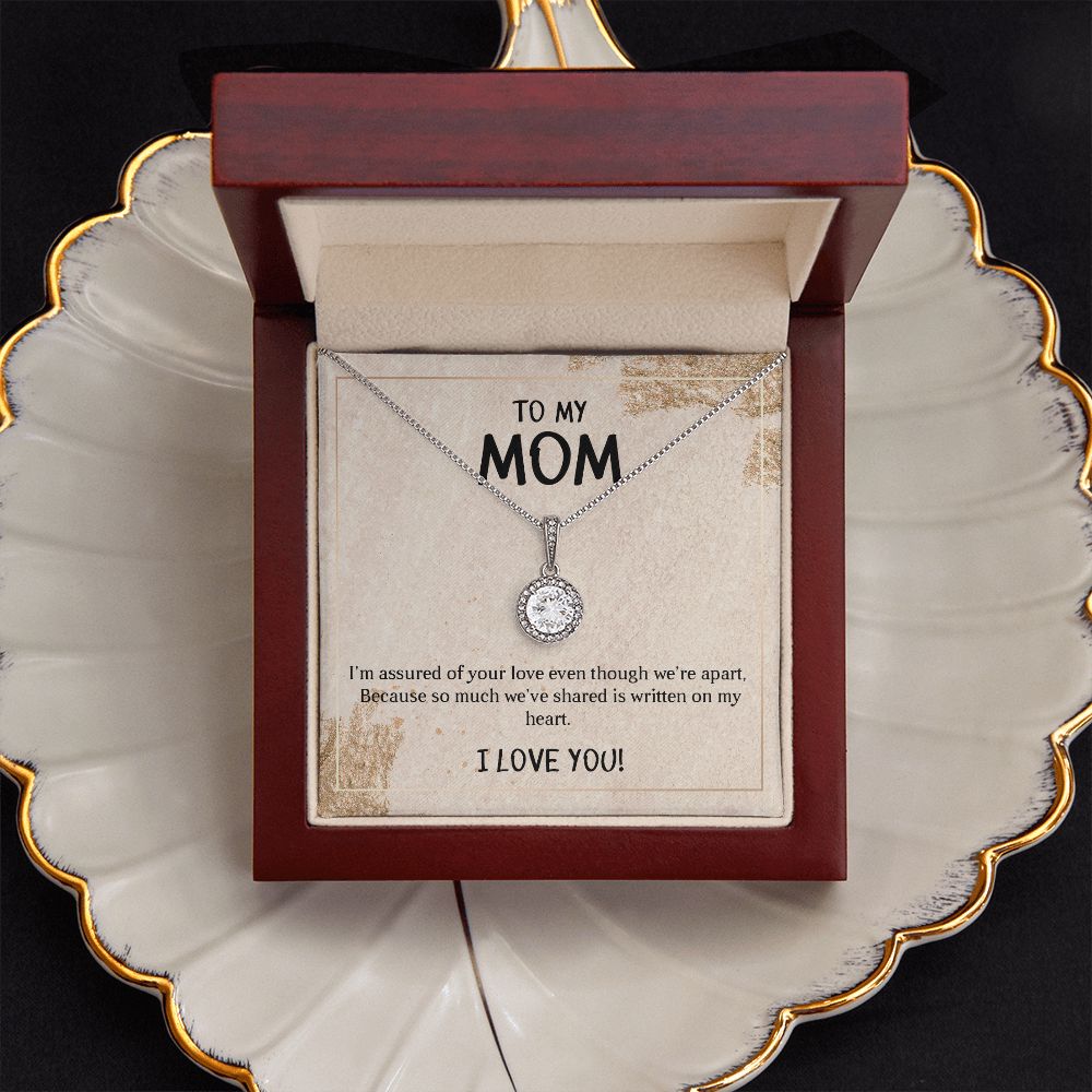 TO MY MOM I LOVE YOU, ETERNAL HOPE NECKLACE FOR MOM, NECKLACE WITH MESSAGE CARD, BIRTHDAY, MOTHER'S DAY GIFT FOR HER