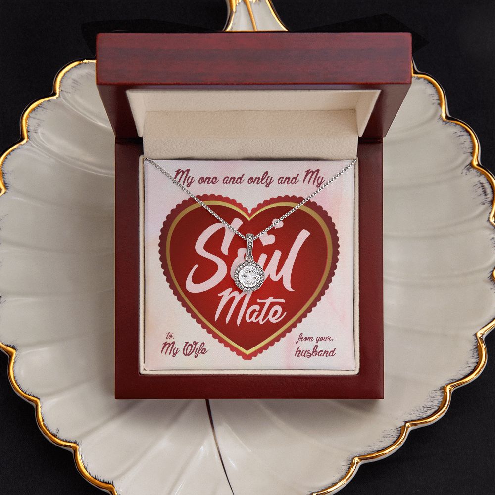 My Soulmate My Wife, Eternal Hope Necklace For Wife With Message Card, Birthday, Valentine's Day Gift For Her