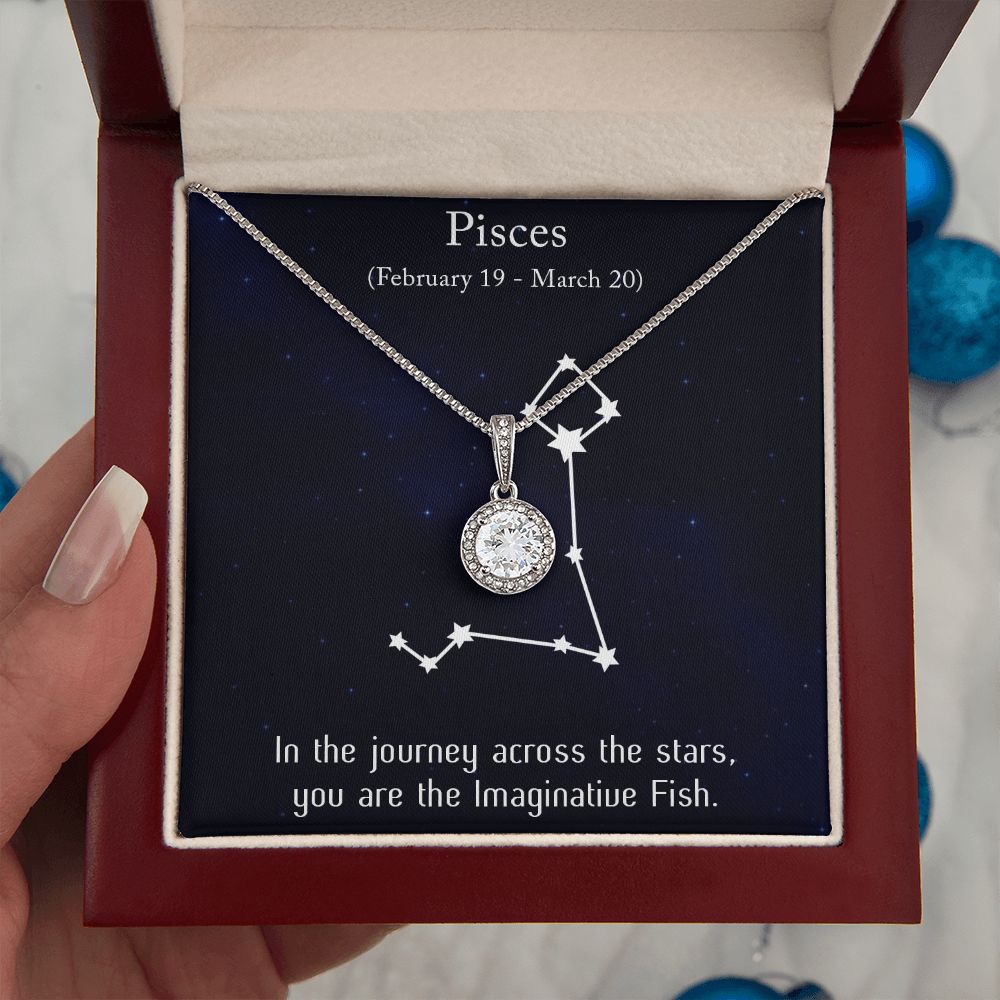 YOU ARE THE IMAGINATIVE FISH, PISCES MESSAGE CARD WITH ETERNAL HOPE NECKLACE, ZODIAC MESSAGE CARD, GIFT FOR HER