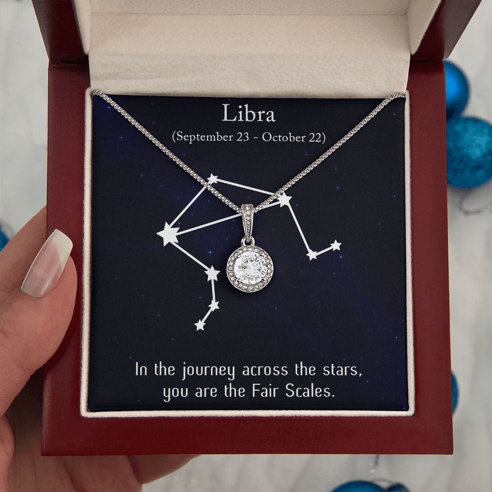 YOU ARE THE FAIR SCALES, LIBRA MESSAGE CARD WITH ETERNAL HOPE NECKLACE, ZODIAC MESSAGE CARD, GIFT FOR HER