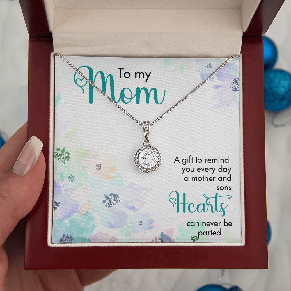 MOTHER AND SONS, ETERNAL HOPE NECKLACE FOR MOM, NECKLACE WITH MESSAGE CARD, BIRTHDAY, MOTHER'S DAY GIFT FOR HER