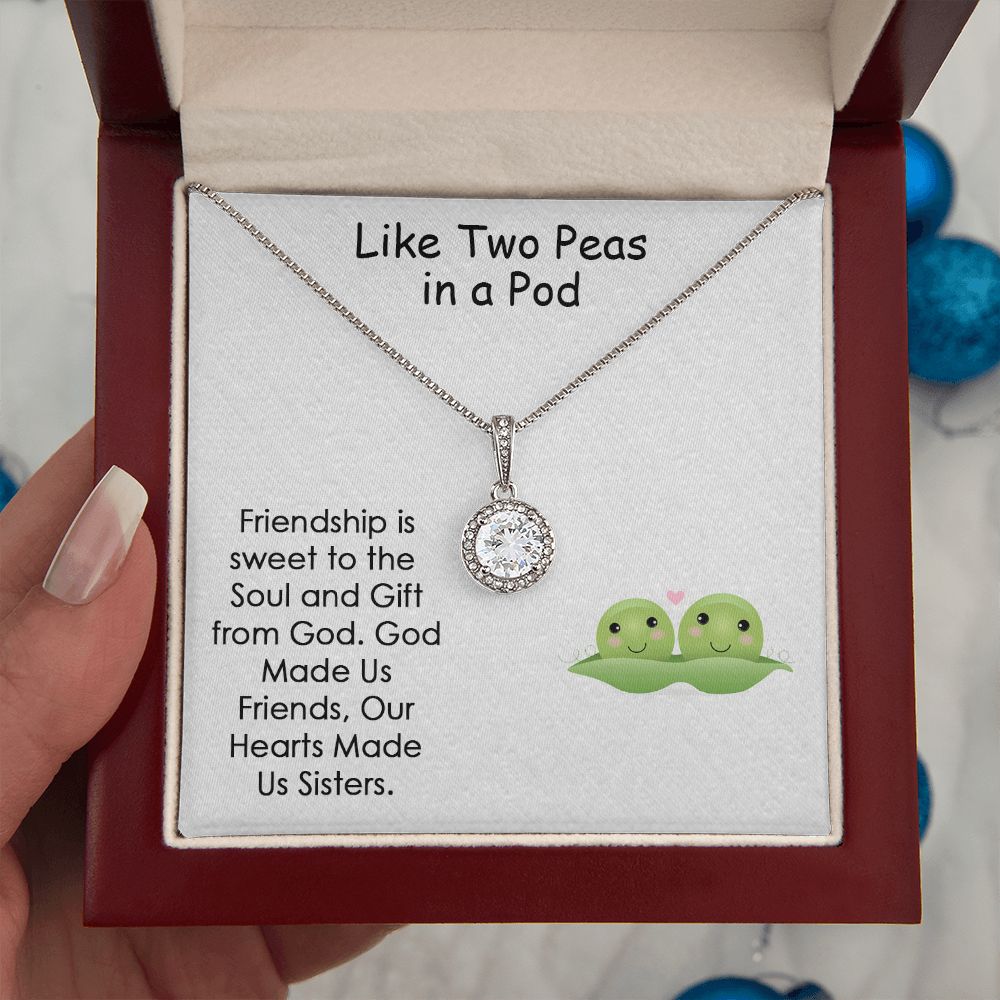 LIKE TWO PEAS IN A POD, ETERNAL HOPE NECKLACE FOR FRIEND, FOREVER BEST FRIEND, BFF, BIRTHDAY/ FRIENDSHIP DAY GIFT FOR HER
