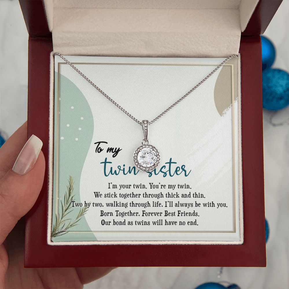 TO MY TWIN SISTER, ETERNAL HOPE NECKLACE FOR SISTER, FOREVER BEST FRIEND, BFF, BIRTHDAY/ FRIENDSHIP DAY GIFT FOR HER