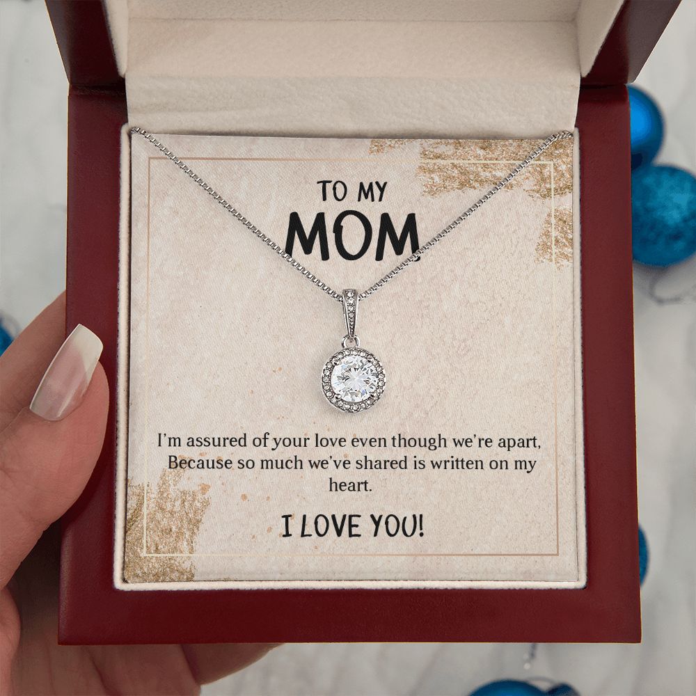 TO MY MOM I LOVE YOU, ETERNAL HOPE NECKLACE FOR MOM, NECKLACE WITH MESSAGE CARD, BIRTHDAY, MOTHER'S DAY GIFT FOR HER