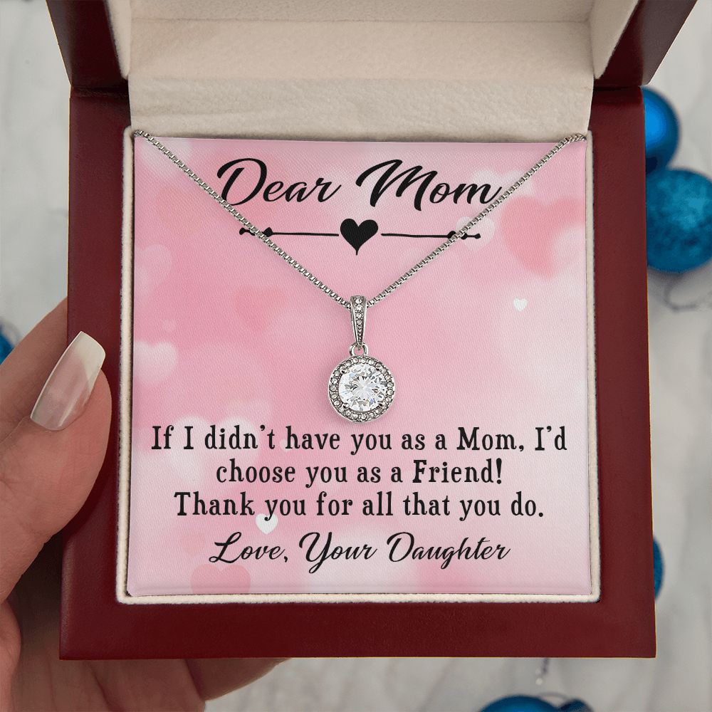 DEAR MOM, ETERNAL HOPE NECKLACE FOR MOM, NECKLACE WITH MESSAGE CARD, BIRTHDAY, MOTHER'S DAY GIFT FOR HER