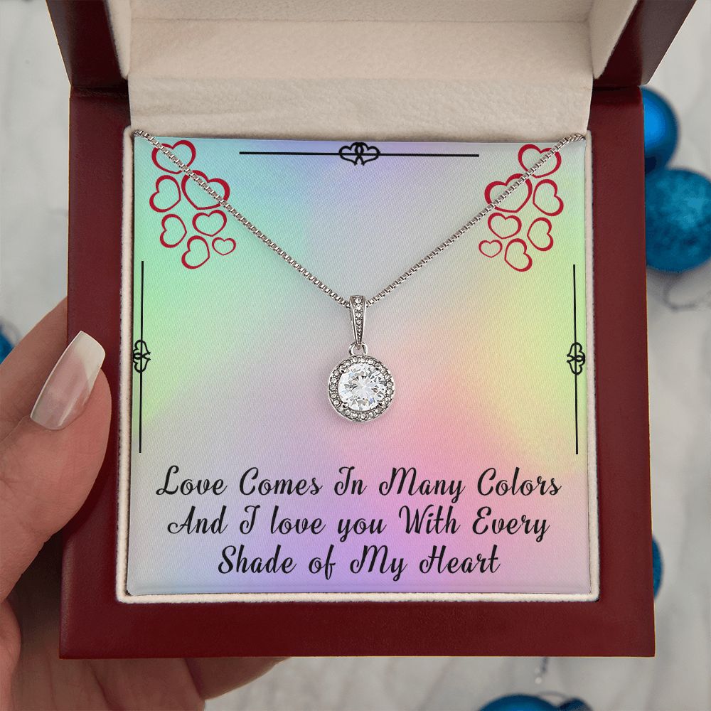 ETERNAL HOPE NECKLACE FOR SOULMATE, FOR YOUR LGBTQ PARTNER, WITH MESSAGE CARD, PRIDE NECKLACE,