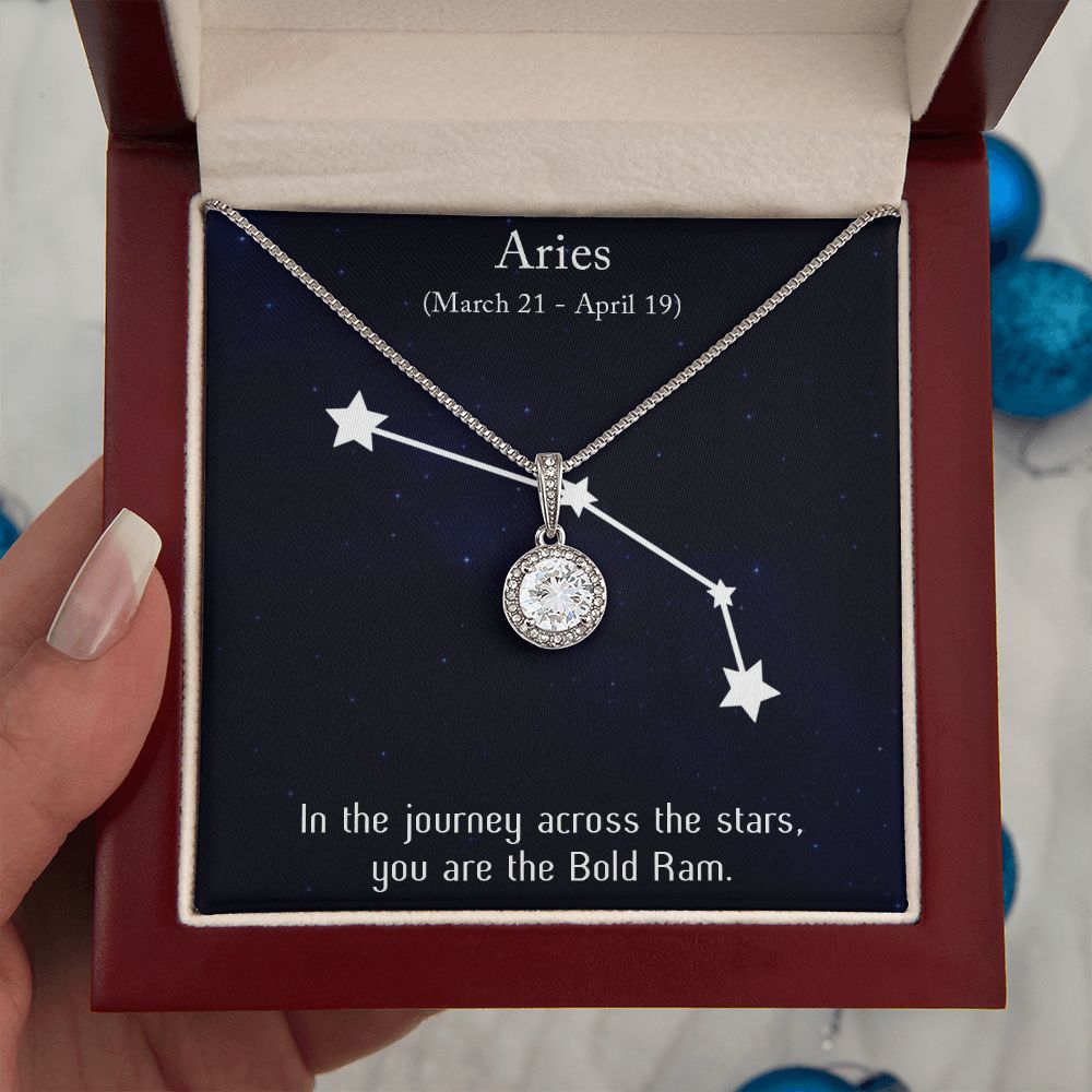 YOU ARE THE BOLD RAM, ARIES MESSAGE CARD WITH ETERNAL HOPE NECKLACE, ZODIAC MESSAGE CARD, GIFT FOR HER