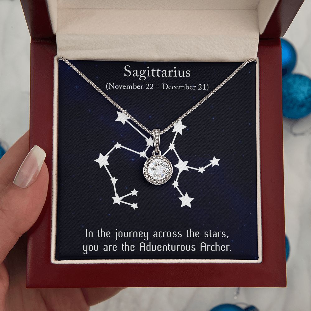 YOU ARE THE ADVENTUROUS, ARCHER MESSAGE CARD WITH ETERNAL HOPE NECKLACE, ZODIAC MESSAGE CARD, GIFT FOR HER