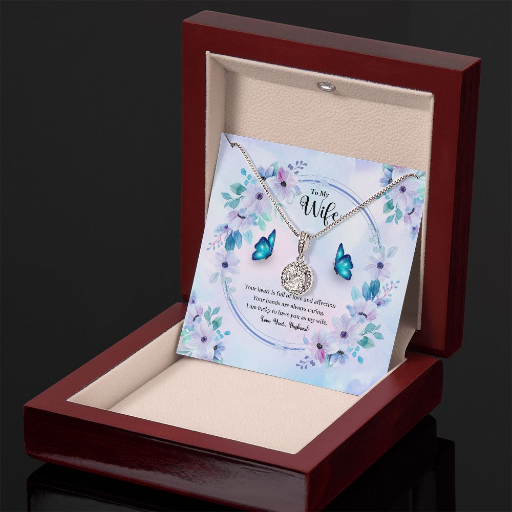 To My Wife, Eternal Hope Necklace For Wife With Message Card, Birthday, Valentine's Day Gift For Her