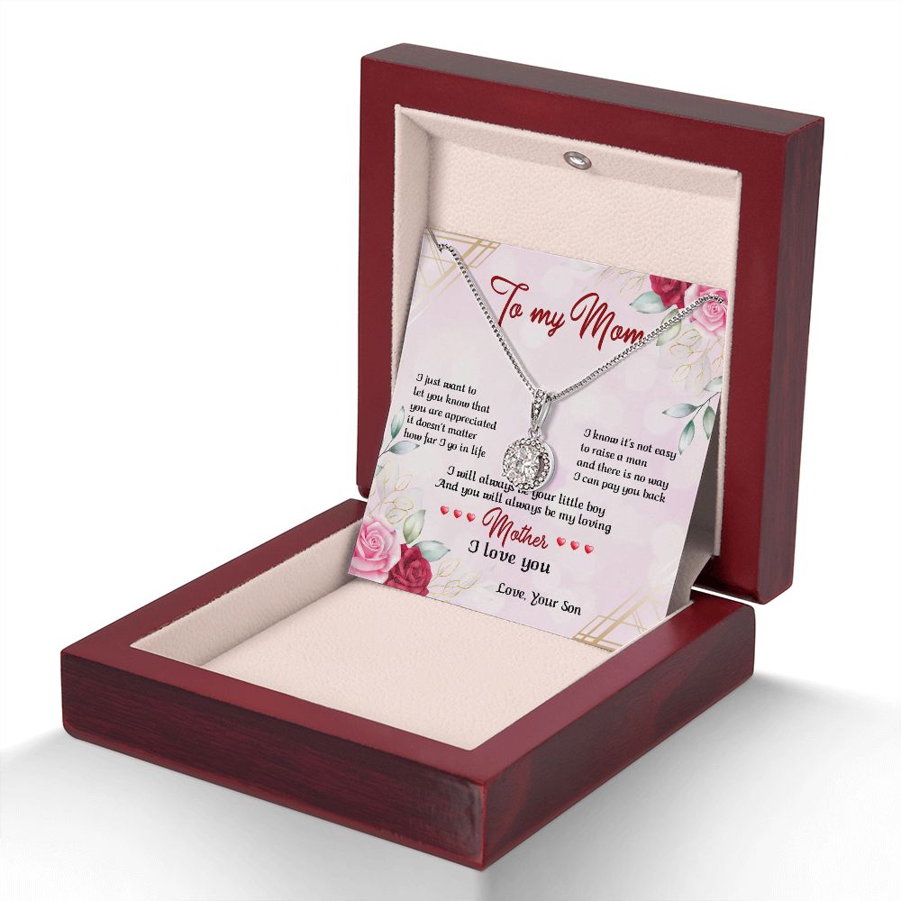 TO MY MOM, ETERNAL HOPE NECKLACE FOR MOM, NECKLACE WITH MESSAGE CARD, BIRTHDAY, MOTHER'S DAY GIFT FOR HER