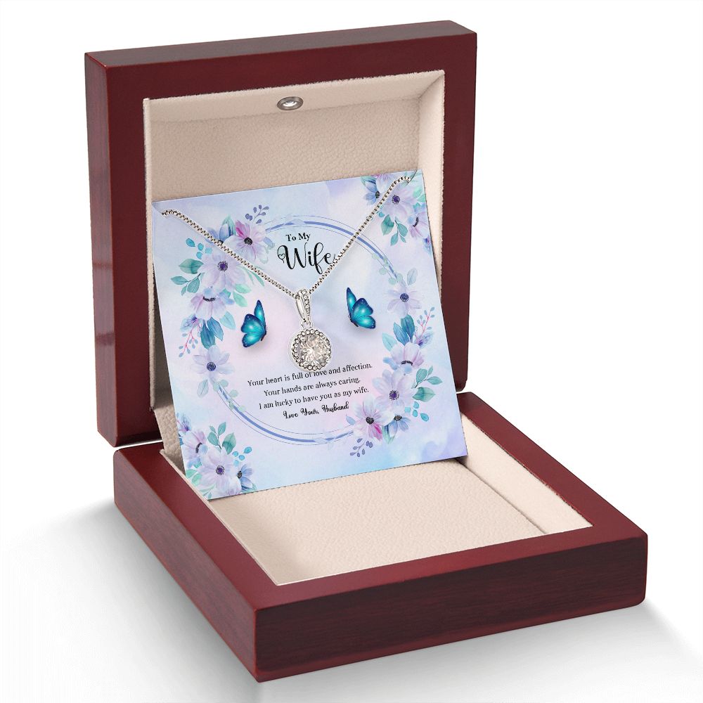 To My Wife, Eternal Hope Necklace For Wife With Message Card, Birthday, Valentine's Day Gift For Her