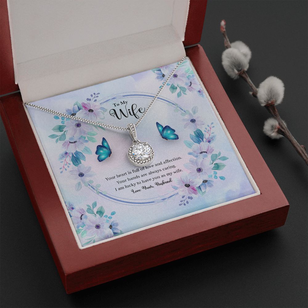 To My Wife, Eternal Hope Necklace For Wife With Message Card, Birthday, Valentine's Day Gift For Her