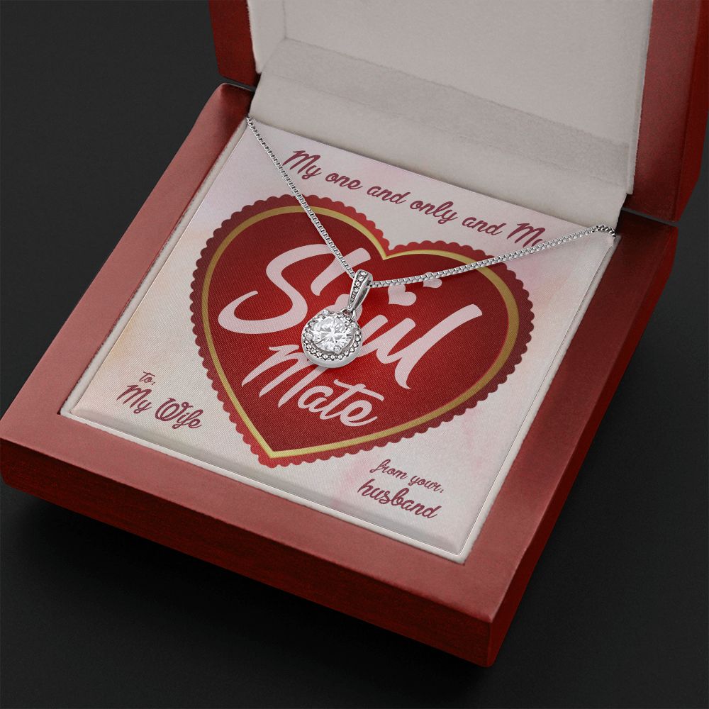 My Soulmate My Wife, Eternal Hope Necklace For Wife With Message Card, Birthday, Valentine's Day Gift For Her