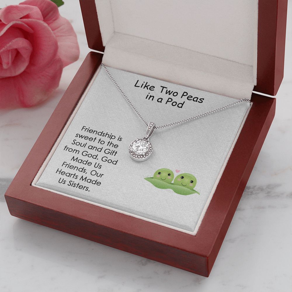 LIKE TWO PEAS IN A POD, ETERNAL HOPE NECKLACE FOR FRIEND, FOREVER BEST FRIEND, BFF, BIRTHDAY/ FRIENDSHIP DAY GIFT FOR HER