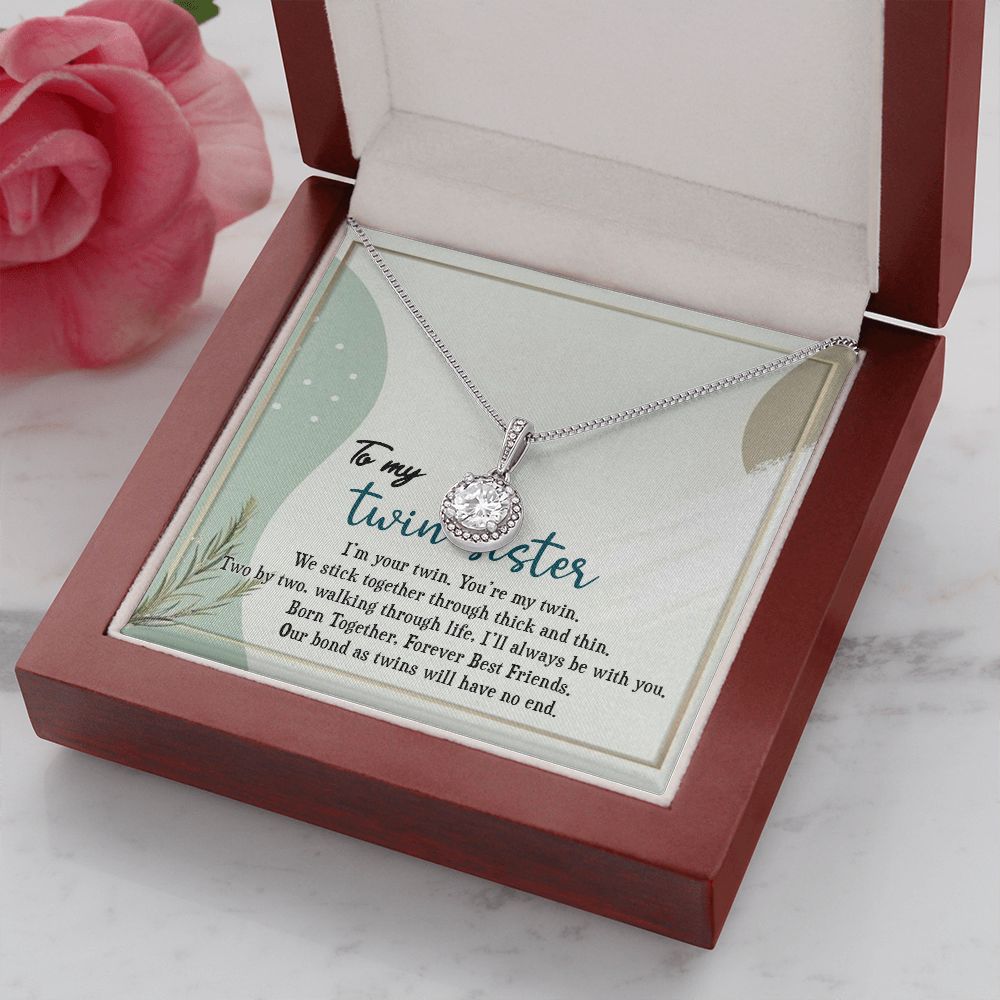 TO MY TWIN SISTER, ETERNAL HOPE NECKLACE FOR SISTER, FOREVER BEST FRIEND, BFF, BIRTHDAY/ FRIENDSHIP DAY GIFT FOR HER