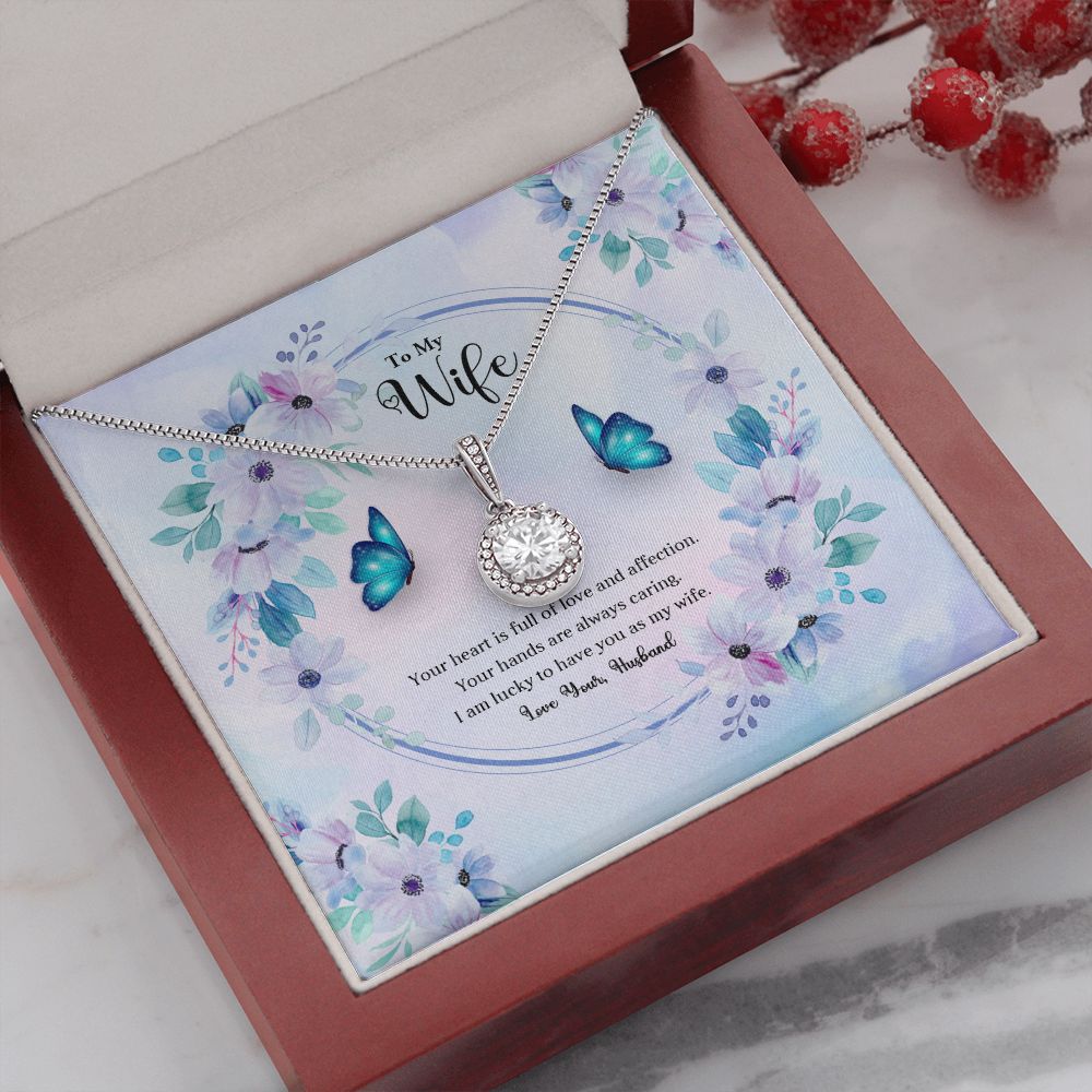 To My Wife, Eternal Hope Necklace For Wife With Message Card, Birthday, Valentine's Day Gift For Her
