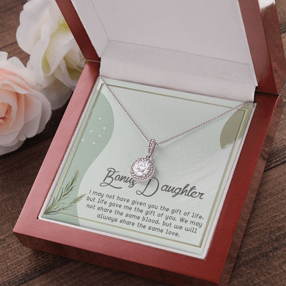 BONUS DAUGHTER, ETERNAL HOPE NECKLACE WITH MESSAGE CARD, BIRTHDAY AND DAUGHTERS DAY GIFT FOR HER