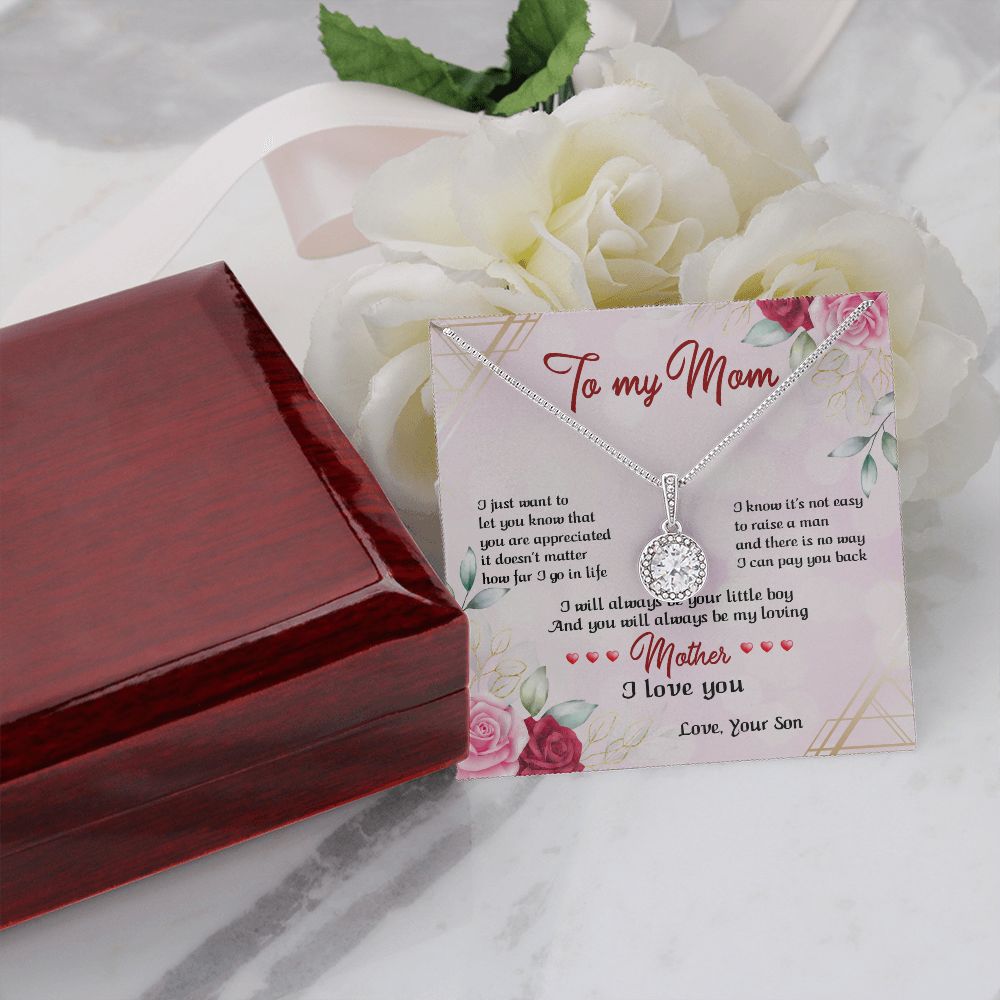 TO MY MOM, ETERNAL HOPE NECKLACE FOR MOM, NECKLACE WITH MESSAGE CARD, BIRTHDAY, MOTHER'S DAY GIFT FOR HER