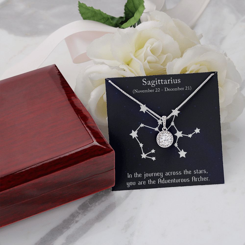 YOU ARE THE ADVENTUROUS, ARCHER MESSAGE CARD WITH ETERNAL HOPE NECKLACE, ZODIAC MESSAGE CARD, GIFT FOR HER