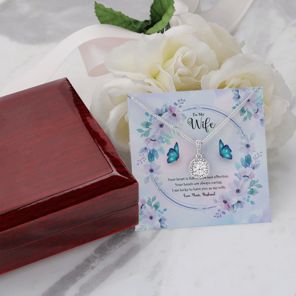 To My Wife, Eternal Hope Necklace For Wife With Message Card, Birthday, Valentine's Day Gift For Her