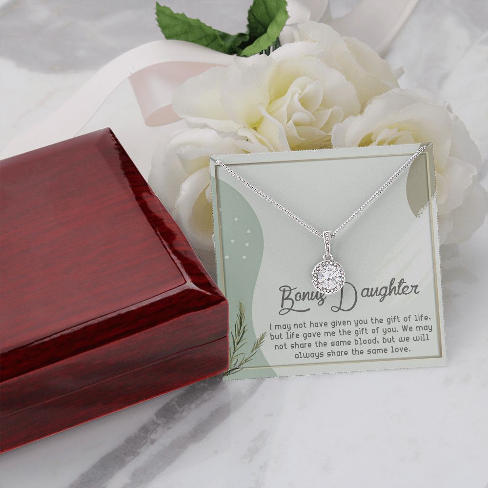 BONUS DAUGHTER, ETERNAL HOPE NECKLACE WITH MESSAGE CARD, BIRTHDAY AND DAUGHTERS DAY GIFT FOR HER