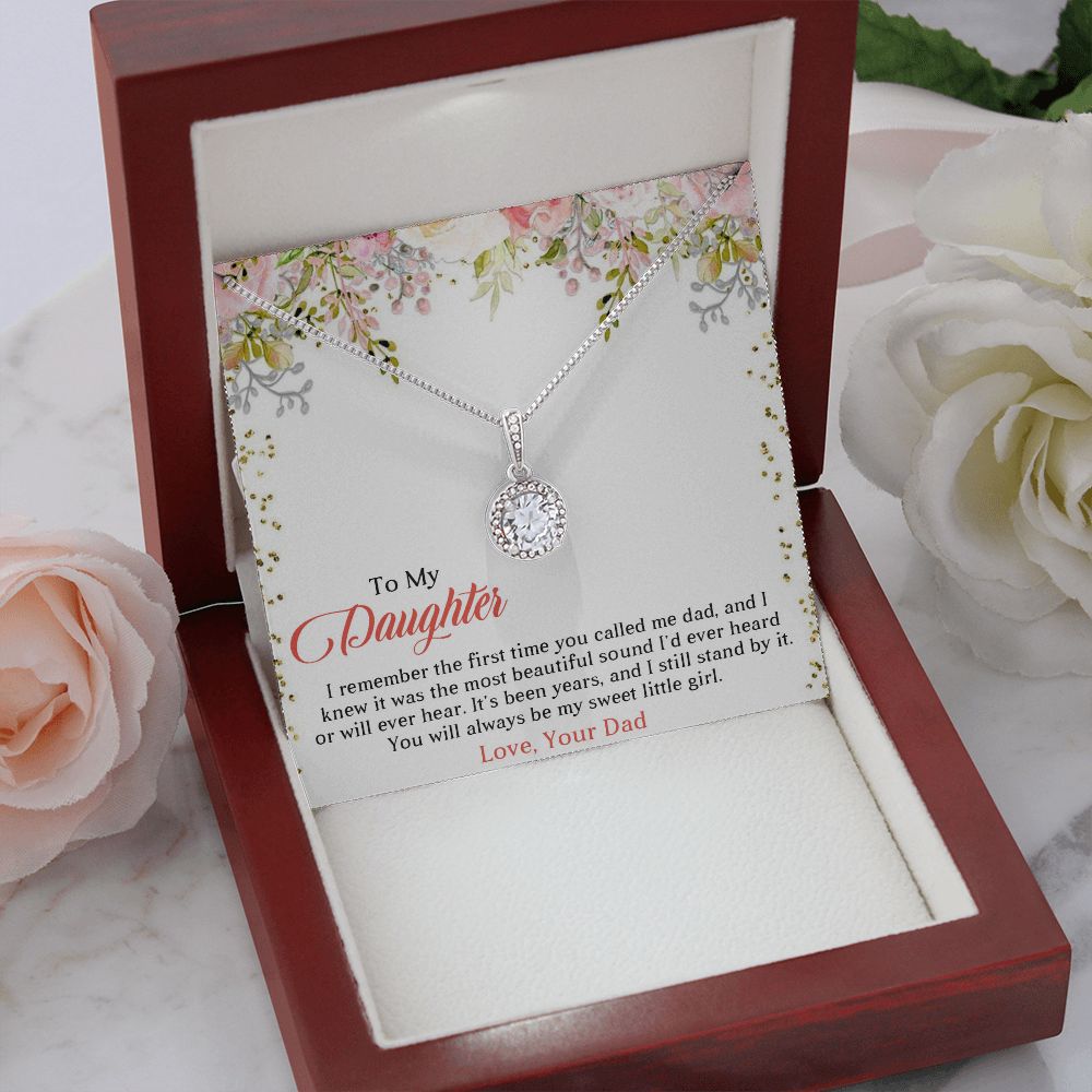 TO MY DAUGHTER, ETERNAL HOPE NECKLACE WITH MESSAGE CARD, FROM DAD, BIRTHDAY AND DAUGHTERS DAY GIFT FOR HER