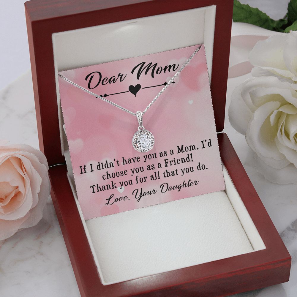 DEAR MOM, ETERNAL HOPE NECKLACE FOR MOM, NECKLACE WITH MESSAGE CARD, BIRTHDAY, MOTHER'S DAY GIFT FOR HER