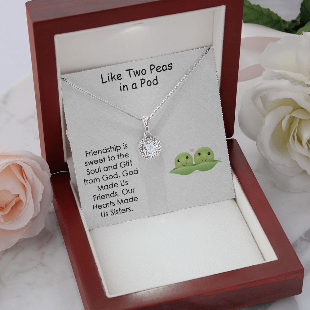 LIKE TWO PEAS IN A POD, ETERNAL HOPE NECKLACE FOR FRIEND, FOREVER BEST FRIEND, BFF, BIRTHDAY/ FRIENDSHIP DAY GIFT FOR HER