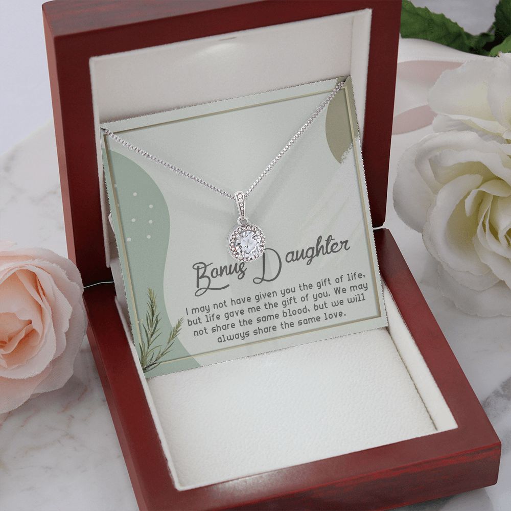 BONUS DAUGHTER, ETERNAL HOPE NECKLACE WITH MESSAGE CARD, BIRTHDAY AND DAUGHTERS DAY GIFT FOR HER