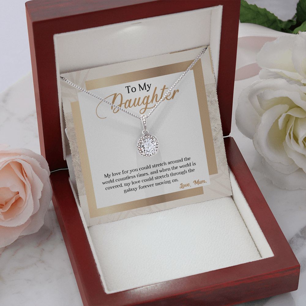 TO MY DAUGHTER, ETERNAL HOPE NECKLACE WITH MESSAGE CARD, BIRTHDAY AND DAUGHTERS DAY GIFT FOR HER